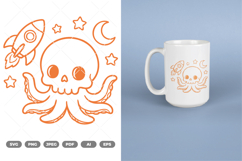 Skull Octopus SVG &amp; Clipart Product Image 1