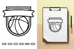 Basketball Badge SVG &amp; Clipart Product Image 1