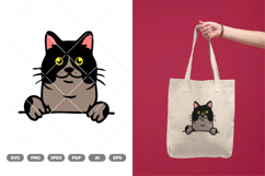 Peeking Cat Colored SVG &amp; Clipart Product Image 1