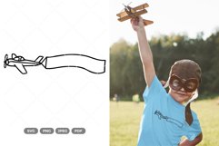 Plane and Blank Flag SVG &amp; Clipart Product Image 1