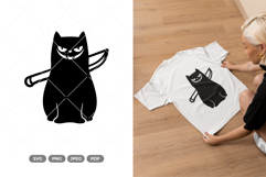 Black Cat SVG &amp; Clipart - Funny Cat Product Image 1