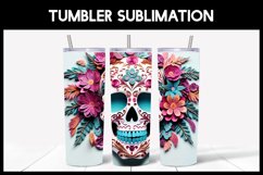 3D Skulls with Flowers Tumbler Sublimation |3D Halloween Product Image 7