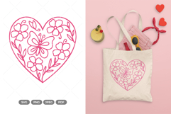 Floral Heart and Butterfly SVG &amp; Clipart Product Image 1