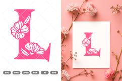 Floral Alphabet SVG &amp; Clipart Product Image 1