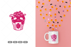 Zombie Monster Cupcake SVG &amp; Clipart Product Image 1