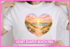 8 Heart Shaped Beach Watercolor Clipart I Valentine PNG Product Image 8