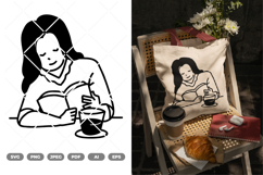 Book and Coffee SVG &amp; Clipart Product Image 1