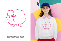 Kawaii Sheep SVG &amp; Clipart - Farm Animal Cut File Product Image 1