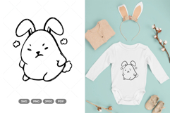 Kawaii Bunny SVG &amp; Clipart Product Image 1