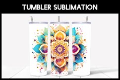 6 Watercolour Mandala Tumbler Sublimation I Watercolour PNG Product Image 7