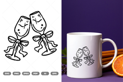 Wine Toast SVG &amp; Clipart Product Image 1