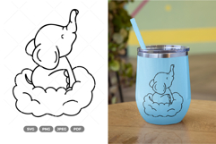 Tiny Elephant Doodle SVG &amp; Clipart Product Image 1