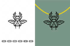 Geometric Stag Beetle Necklace SVG &amp; Clipart Product Image 1