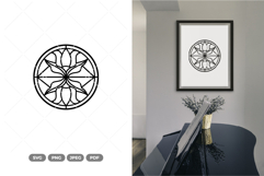 Floral Glass Art Outline SVG &amp; Clipart Product Image 1