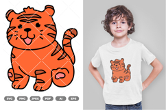 Cute Zoo Tiger Colored SVG &amp; Clipart Product Image 1