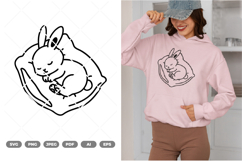 Sleeping Rabbit SVG &amp; Clipart Product Image 1