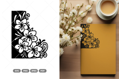 Decorative Rose Corner Ornament SVG &amp; Clipart Product Image 1