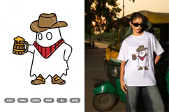 Ghost Cowboy Colored SVG & Clipart Product Image 2