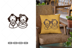 Dog Bride and Groom SVG &amp; Clipart Product Image 1