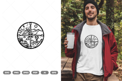 Line Art Compass Landscape SVG &amp; Clipart Product Image 1
