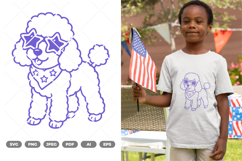 Fourth July Dog Doodle SVG &amp; Clipart Product Image 1