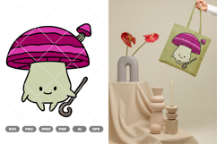 Cute Mushroom Colored SVG &amp; Clipart Product Image 1