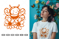 Bee and Flower SVG &amp; Clipart Product Image 1