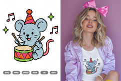 Party Mouse Colored SVG &amp; Clipart Product Image 1