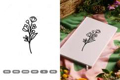 Wild Flower Stem SVG &amp; Clipart Product Image 1