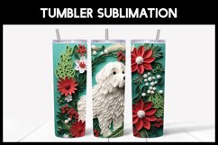 6 3D Christmas Sheepdog Tumbler Sublimation | 3D Tumbler Product Image 7