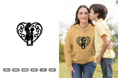 Mom and Child Silhouette SVG &amp; Clipart Product Image 1