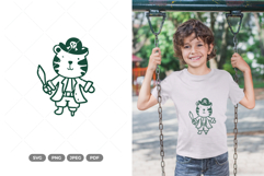 Kawaii Tiger Pirate SVG &amp; Clipart Product Image 1