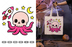 Skull Octopus Colored SVG &amp; Clipart Product Image 1