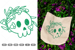 Kawaii Skull SVG &amp; Clipart Product Image 1