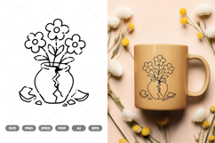 Flowers In Broken Vase SVG &amp; Clipart Product Image 1