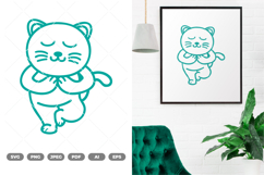 Namaste Cat Doodle SVG &amp; Clipart Product Image 1