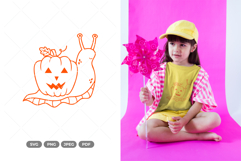 Pumpkin Snail SVG &amp; Clipart Product Image 1