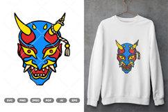 Oni Mask Colored SVG &amp; Clipart Product Image 1