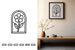 Flower Stained Glass SVG &amp; Clipart Product Image 1