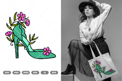 Floral Heels Colored SVG &amp; Clipart Product Image 1