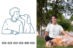 Man and Dog SVG &amp; Clipart Product Image 1