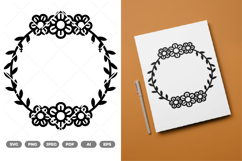 Floral Frame SVG &amp; Clipart Product Image 1
