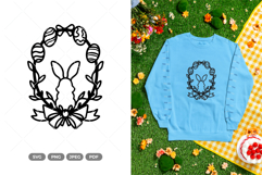 Easter Bunny Wreath SVG &amp; Clipart Product Image 1