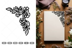 Floral Corner Decoration SVG &amp; Clipart Product Image 1