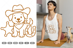 Cowboy Puppy SVG &amp; Clipart Product Image 1