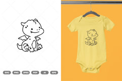 Baby Dragon Doodle SVG &amp; Clipart Product Image 1