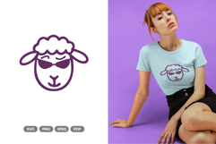 Kawaii Cool Sheep SVG &amp; Clipart Product Image 1