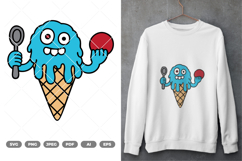 Ice Cream Monster Colored SVG &amp; Clipart Product Image 1