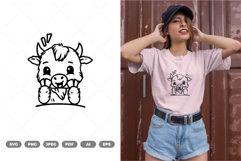 Kawaii Highland Cow SVG &amp; Clipart Product Image 1