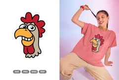Smiling Rooster SVG &amp; Clipart - Smiling Animal Product Image 1
